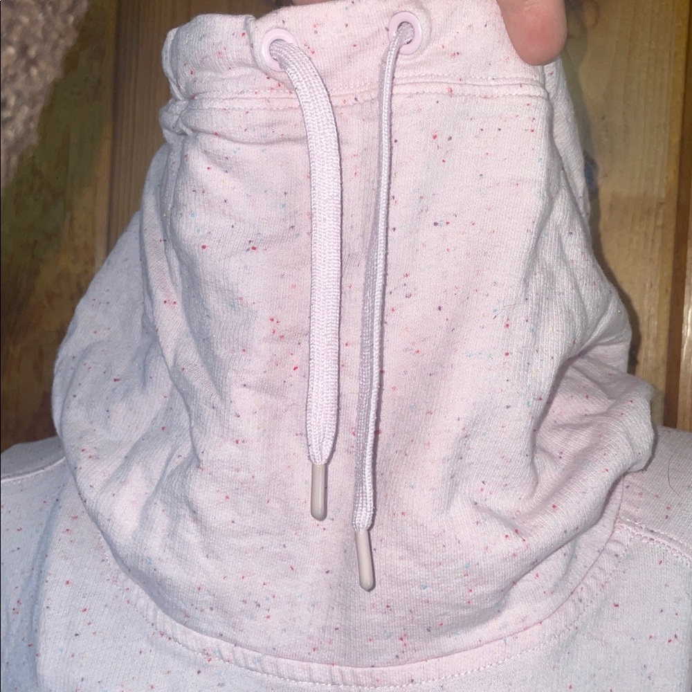 Nike girls Light Pink Hoodie spotted colorful hoodie size large tall cowl neck - Picture 6 of 7